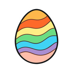 Vibrantly Striped Easter Egg Symbolizes Celebration and Joyful Holiday Traditions