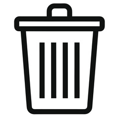 Trash bin for waste disposal isolated on white background