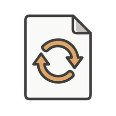 Data synchronization or file update process icon with looping circular arrows