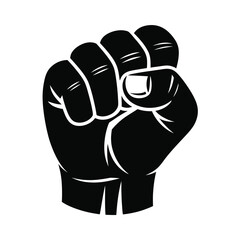 Black fist raised in solidarity and power