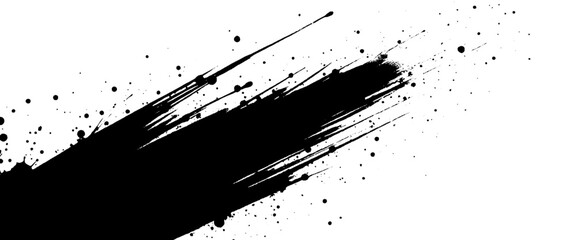 Vector abstract black paint brush strokes scratches on a white background