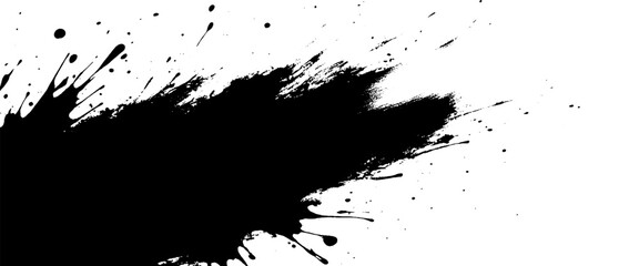 Vector abstract black paint brush strokes scratches on a white background