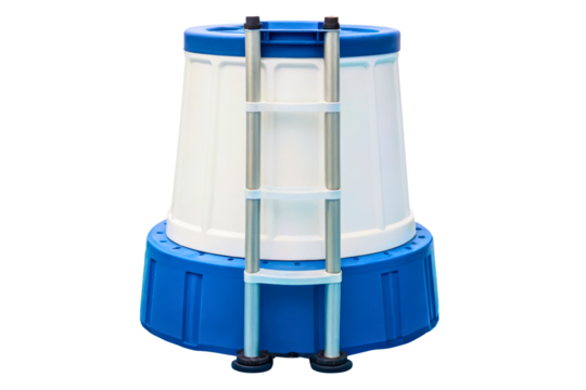 Counter-current jet machine for swimming training in a pool isolated with transparent background