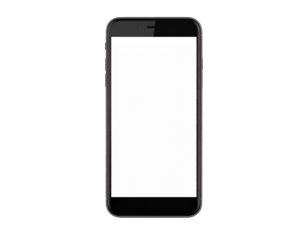 hyper realistic Smartphone with blank screen isolated PNG