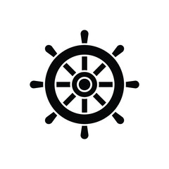 Classic black ship steering wheel icon