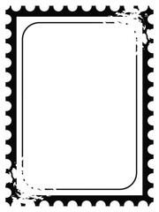 Blank postage stamp frame with distressed edges