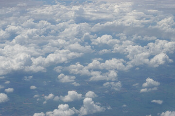 Background Concept, White Fluffy Cloud and Blue Sky