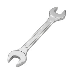 Silver combination wrench tool isolated on transparent background