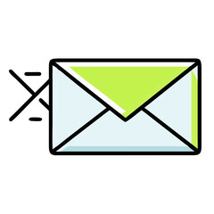 Email envelope for online communication and message sending isolated on white background, a symbol of digital connection