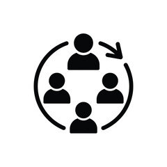 Teamwork and collaboration icon with circular flow