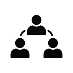 Organizational hierarchy chart with three people icons