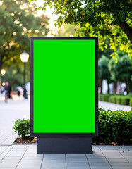 Empty Advertising green screen Billboard