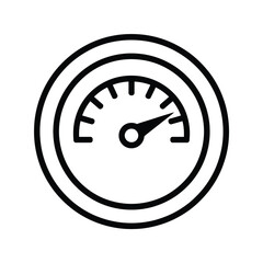Simple line art icon of a circular gauge or meter