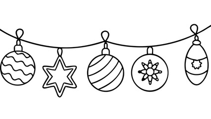 Happy Christmas Décor Continuous One Line Art for Christian Holiday Celebration