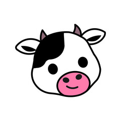 cow.cow head vector icon white on background