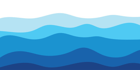 Sea waves layered vector background illustration and sea beach vector illustration.