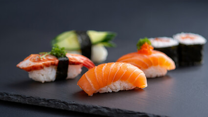 Close up macro shot of a red ant with intricate details on its body and legs walking on a wooden surface