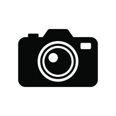 Simple black silhouette of a modern digital camera