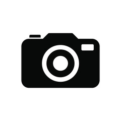 Simple black silhouette of a modern digital camera