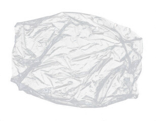 Crumpled transparent plastic wrap