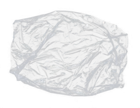 Crumpled transparent plastic wrap