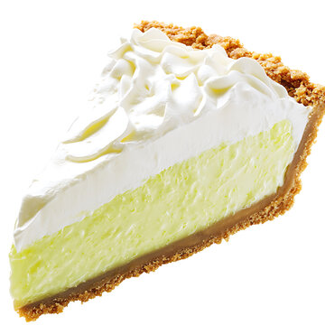 Slice of Key Lime Pie with Whipped Cream Topping