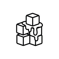 Hand drawn illustration of melting sugar cubes