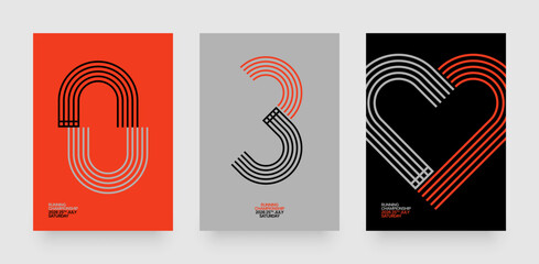 Layout with running track for sports event, competition or championship. Template for background, poster or cover.