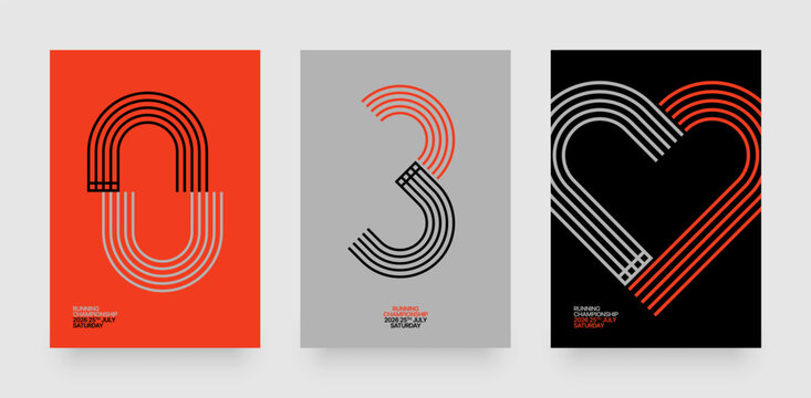 Layout with running track for sports event, competition or championship. Template for background, poster or cover.