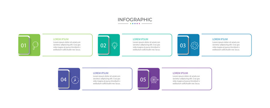 Timeline infographic design element and number options. Business concept with 5 steps.