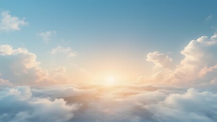 Obraz premium Aerial shot of beautiful sky with clouds