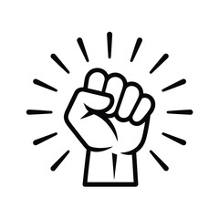 Raised fist symbol of power and solidarity