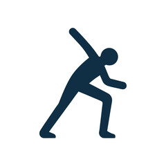 Silhouette of a person in a dynamic pose isolated on white background