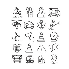  Public service municipal transport icon set