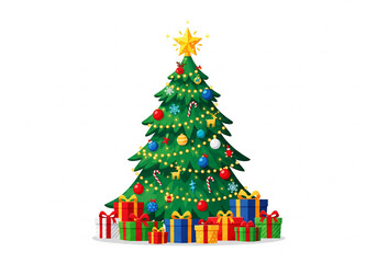 Modern Holiday Tree with Gifts