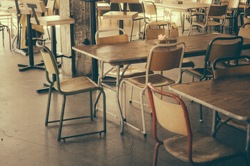 Interior of rustic coffee shop in scandinavia 