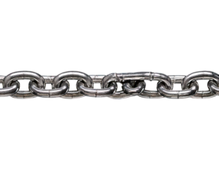 Metallic chain with missing link