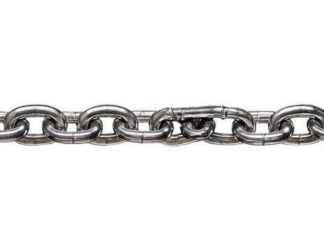 Metallic chain with missing link