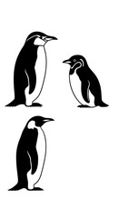 Naklejka premium Group of penguins illustration isolated on white background