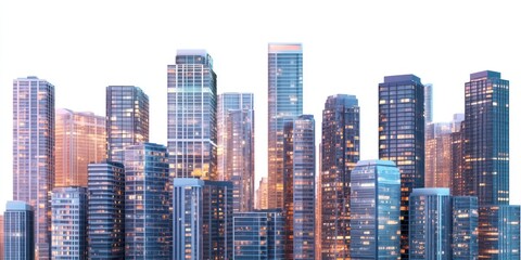 Obraz premium Highrise buildings at dusk architecture cityscape urban.