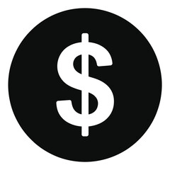 Simple black and white dollar sign icon