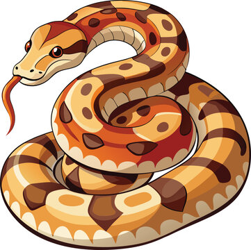 Vibrant ball python coiled in a striking pattern