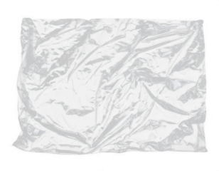 Wrinkled transparent plastic wrap