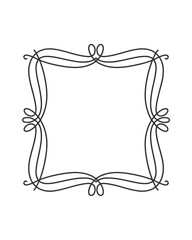 Elegant black and white ornate decorative border frame