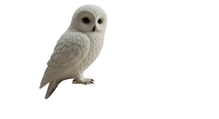 Naklejka premium White owl perched isolated on white background