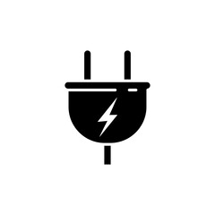 Electric plug vector icon isolated on white background.