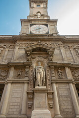 Ancient clock tower of the Giureconsulti Palace also known as Palazzo Affari. The Palazzo dei Giureconsulti or Palazzo Affari ai Giureconsulti, is a 16th-century building of Milan, Italy