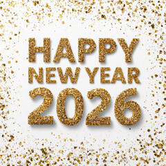 Happy new year 2026 gold glitter festive celebration background