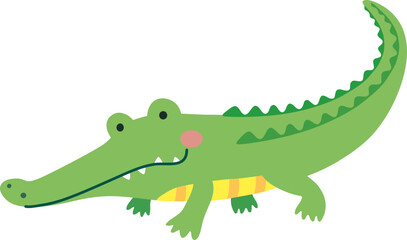 Alligator,  Alphabet Animal Illustration, 악어