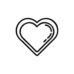 Outline a heart with concentric circles dashed lines love symbol